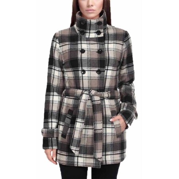 Ike Behar Jackets & Blazers - Plaid fleece peacoat NWT